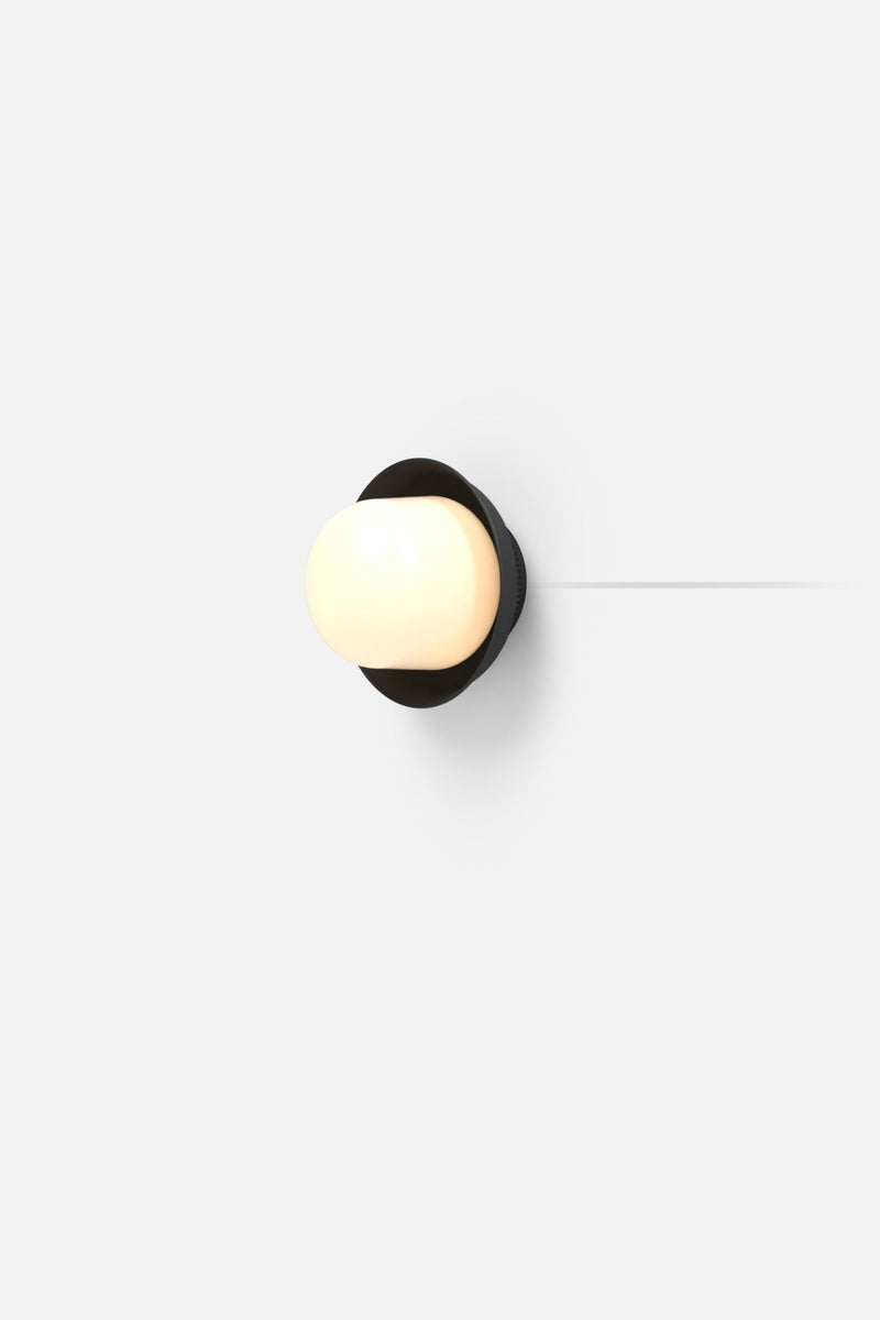Hoist Sconce Corded - Large Glass Diffuser - Small Shade - RBW Lighting - Cream White - Corded Plug - in (Back) / 120V Input - 2700K (warm white) - HORNE