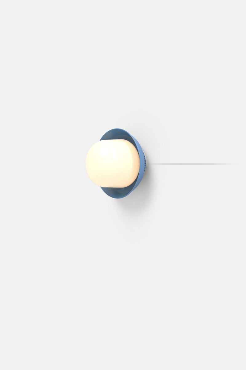 Hoist Sconce Corded - Large Glass Diffuser - Small Shade - RBW Lighting - Cream White - Corded Plug - in (Back) / 120V Input - 2700K (warm white) - HORNE