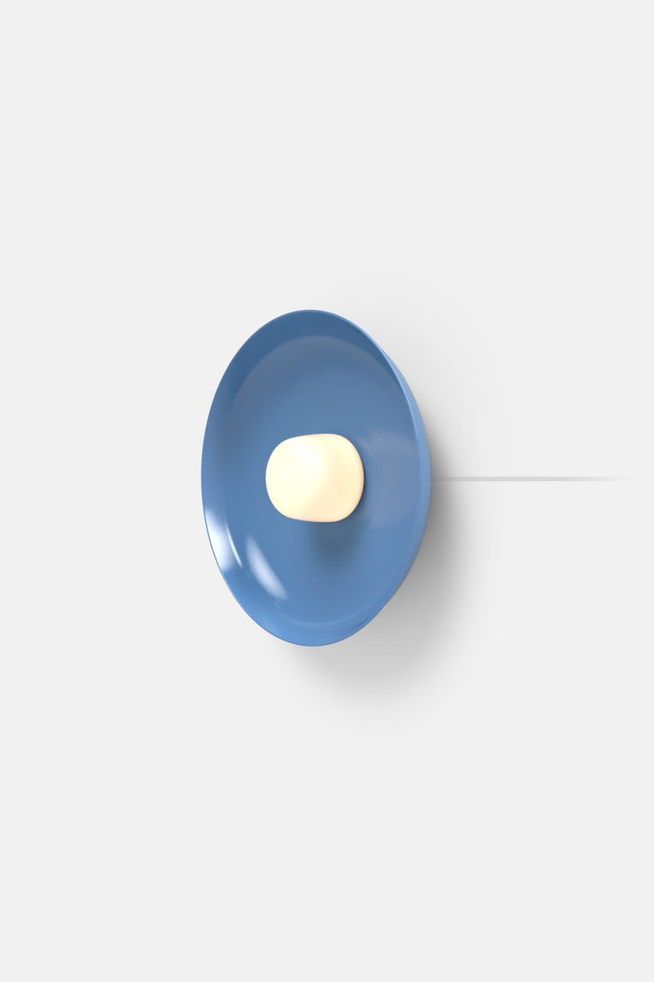 Hoist Sconce Corded - Small Glass Diffuser - Medium Shade - RBW Lighting - Blue Gloss - Corded Plug - in (Back) / 120V Input - 2700K (warm white) - HORNE