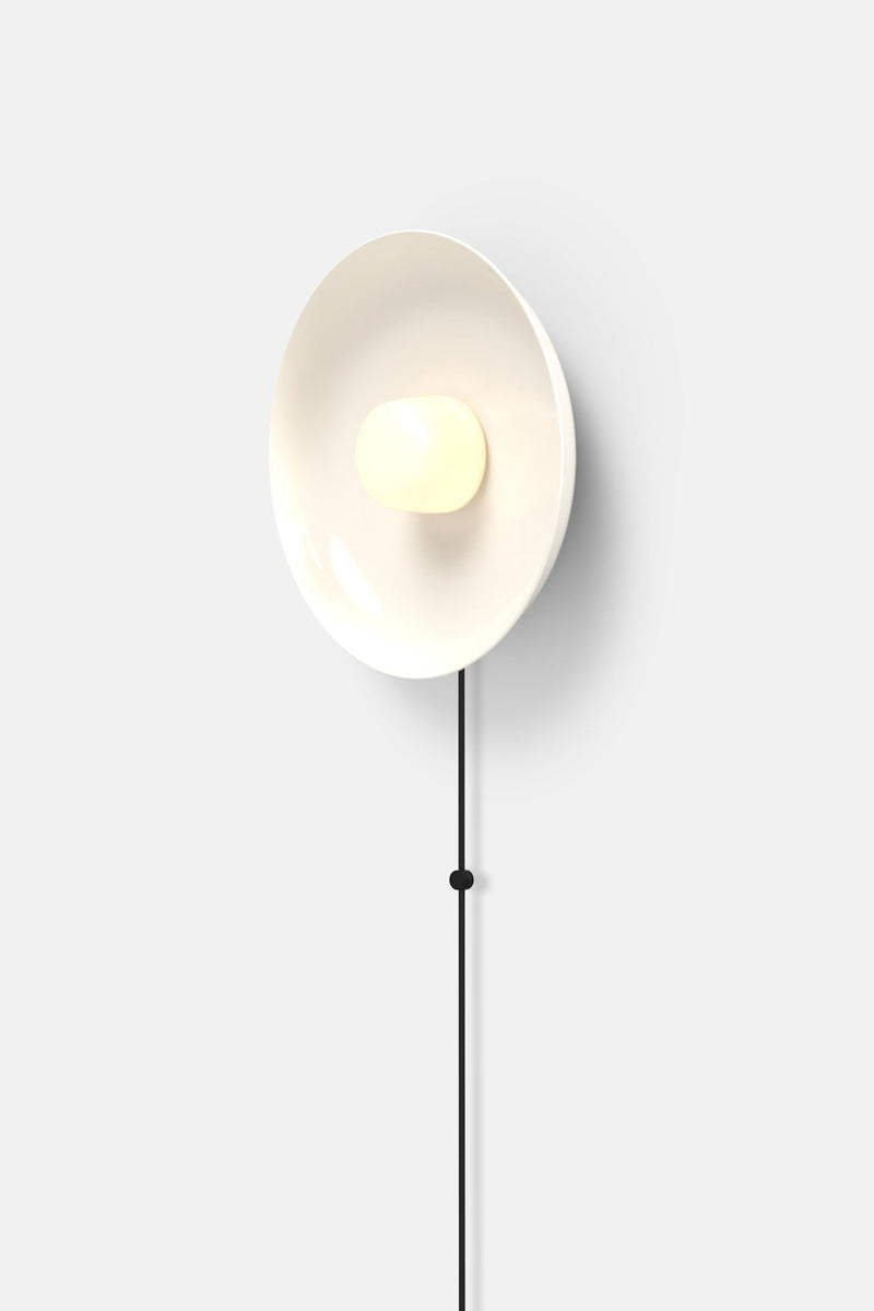 Hoist Sconce Corded - Small Glass Diffuser - Medium Shade - RBW Lighting - Cream White - Corded Plug - in (Back) / 120V Input - 2700K (warm white) - HORNE