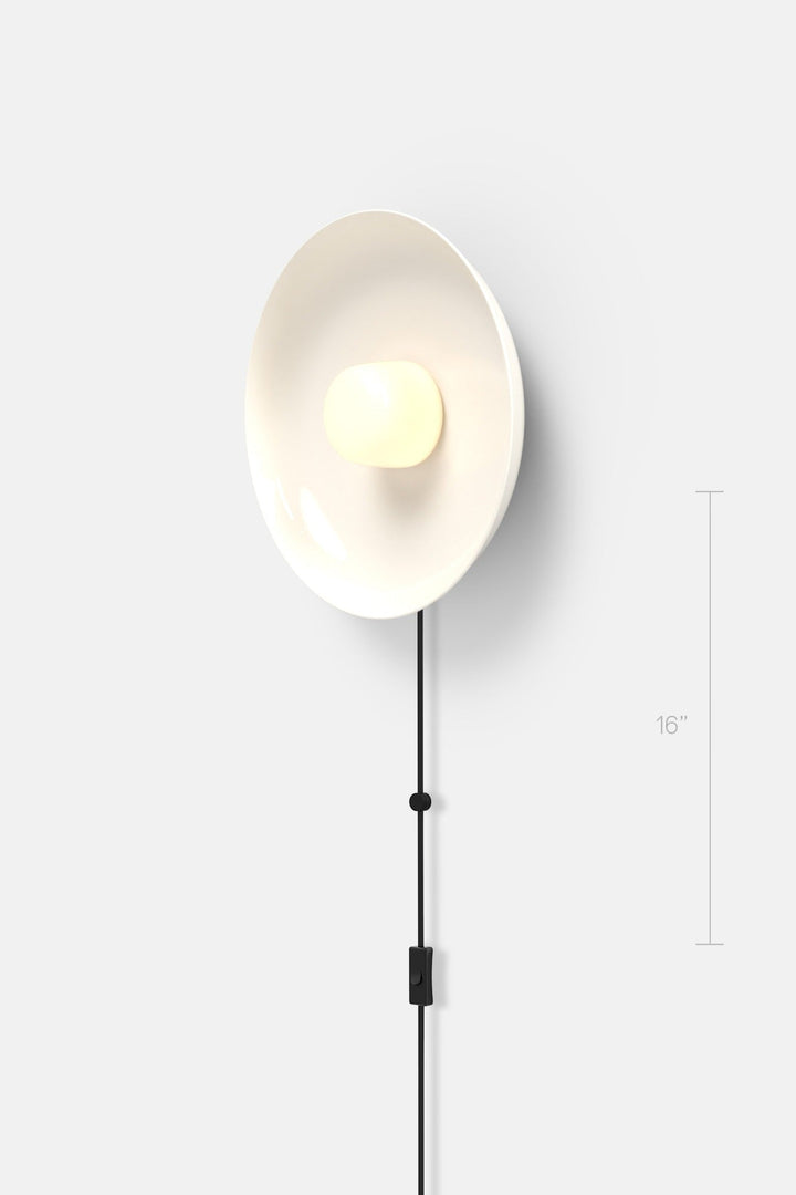 Hoist Sconce Corded - Small Glass Diffuser - Medium Shade - RBW Lighting - Cream White - Corded Plug - in (Bottom) / 120V Input - 2700K (warm white) - HORNE