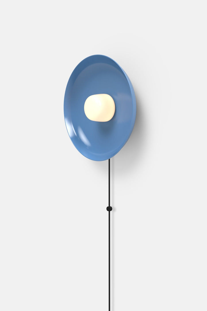 Hoist Sconce Corded - Small Glass Diffuser - Medium Shade - RBW Lighting - Blue Gloss - Corded Plug - in (Back) / 120V Input - 3000K (soft white) - HORNE