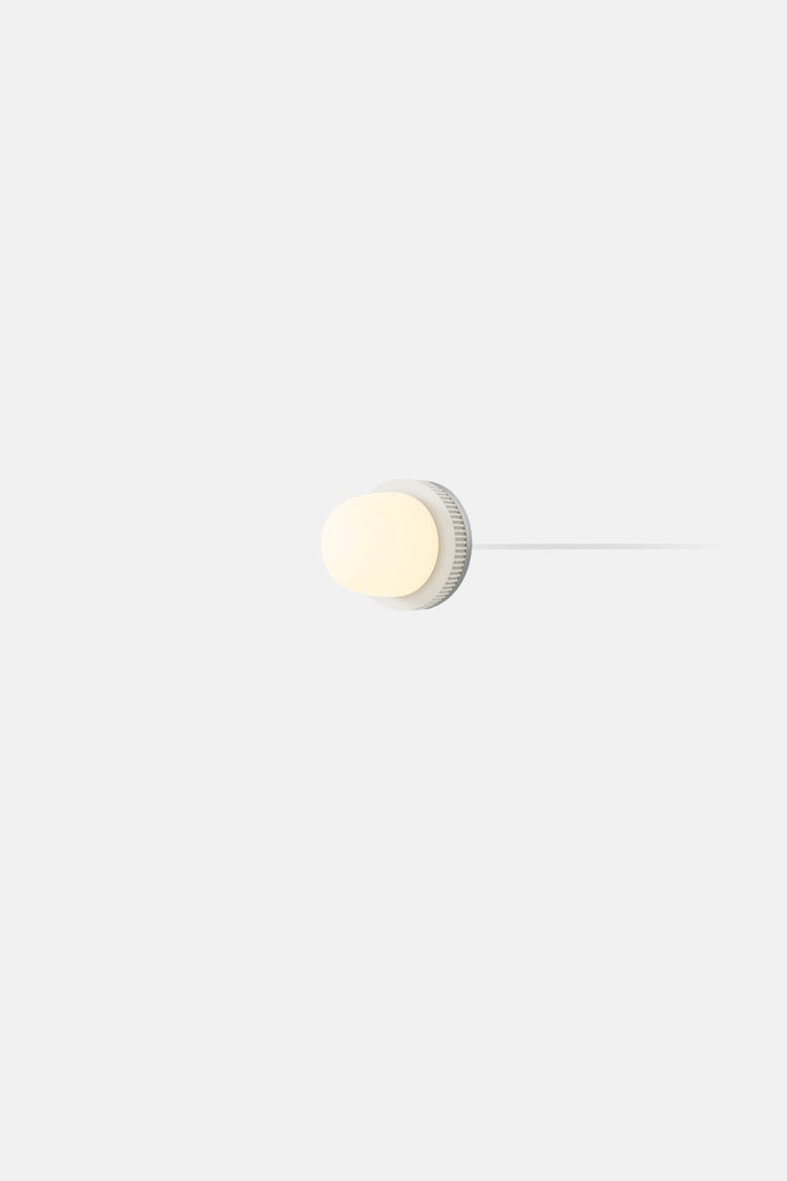 Hoist Sconce Corded - Small Glass Diffuser - No Shade - RBW Lighting - Cream White - Corded Plug - in (Back) / 120V Input - 2700K (warm white) - HORNE