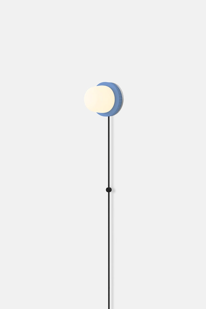 Hoist Sconce Corded - Small Glass Diffuser - No Shade - RBW Lighting - Blue Gloss - Corded Plug - in (Bottom) / 120V Input - 2700K (warm white) - HORNE