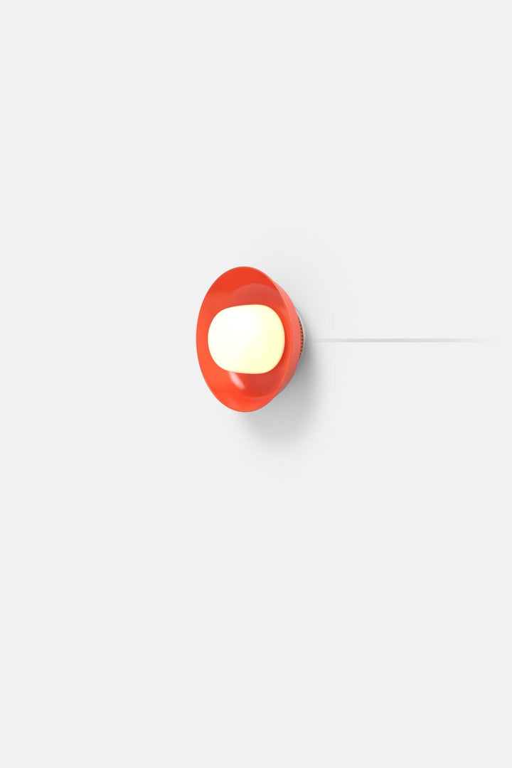Hoist Sconce Corded - Small Glass Diffuser - Small Shade - RBW Lighting - Vermilion - Corded Plug - in (Back) / 120V Input - 2700K (warm white) - HORNE