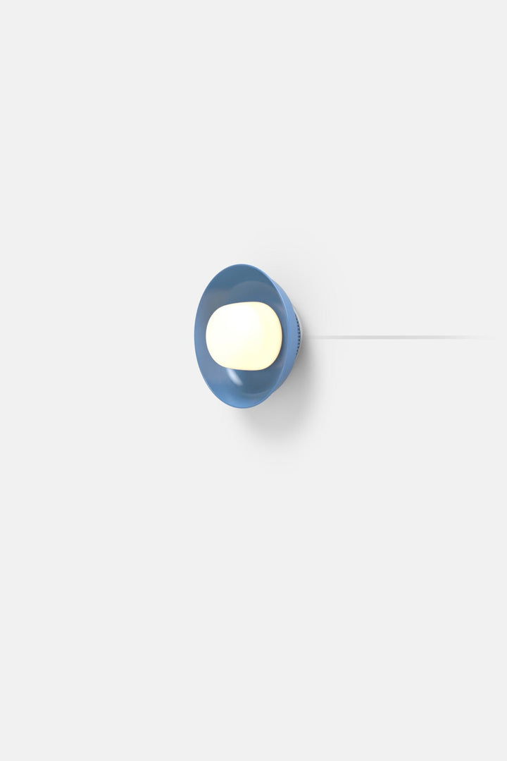 Hoist Sconce Corded - Small Glass Diffuser - Small Shade - RBW Lighting - Blue Gloss - Corded Plug - in (Back) / 120V Input - 2700K (warm white) - HORNE