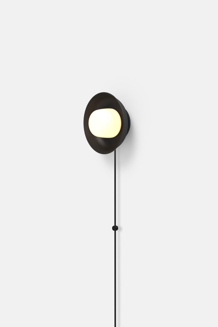 Hoist Sconce Corded - Small Glass Diffuser - Small Shade - RBW Lighting - Matte Black - Corded Plug - in (Back) / 120V Input - 3000K (soft white) - HORNE