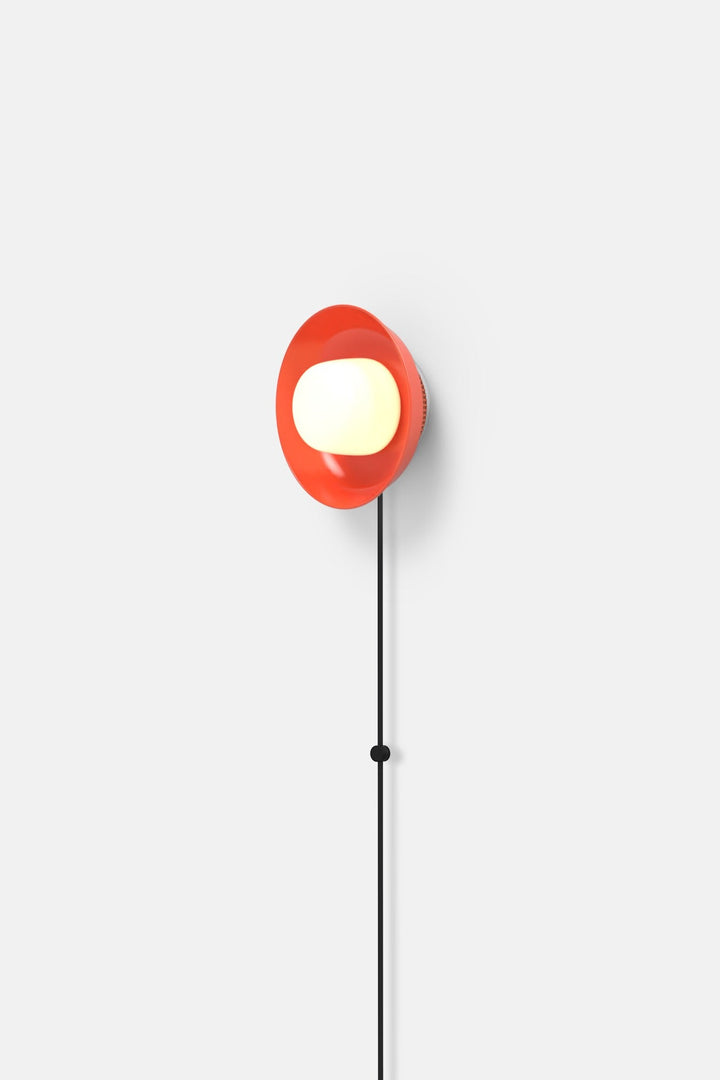 Hoist Sconce Corded - Small Glass Diffuser - Small Shade - RBW Lighting - Vermilion - Corded Plug - in (Back) / 120V Input - 3000K (soft white) - HORNE