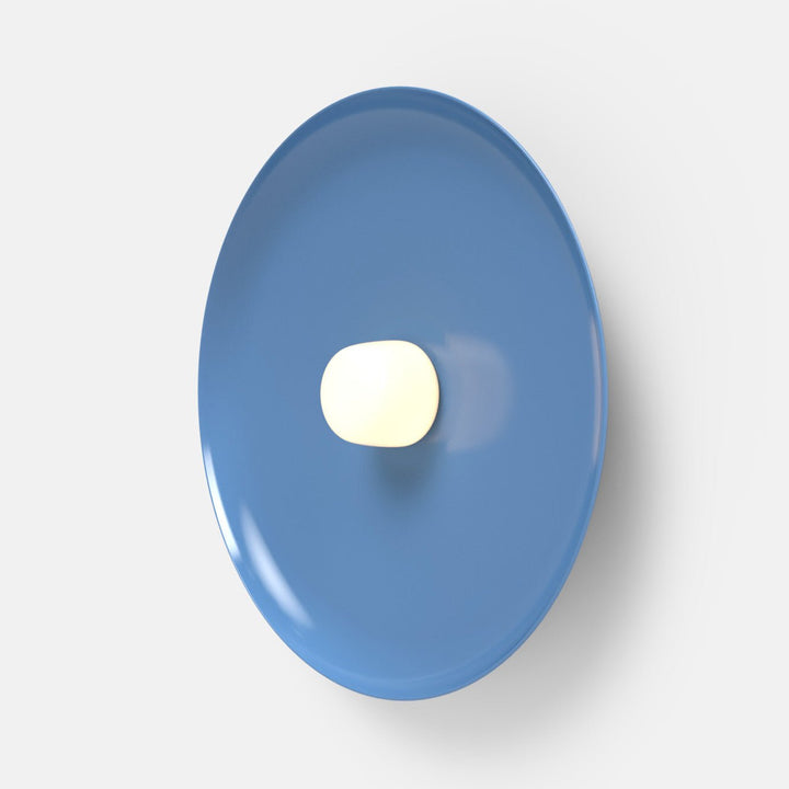 Hoist Sconce - Large Shade - RBW Lighting - Blue Gloss - Small Glass Diffuser - 2700K (warm white) - HORNE