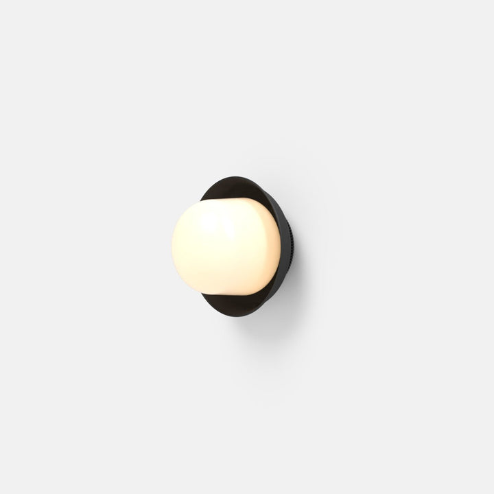 Hoist Sconce - Small Shade - RBW Lighting - Matte Black - Large Glass Diffuser - 2700K (warm white) - HORNE