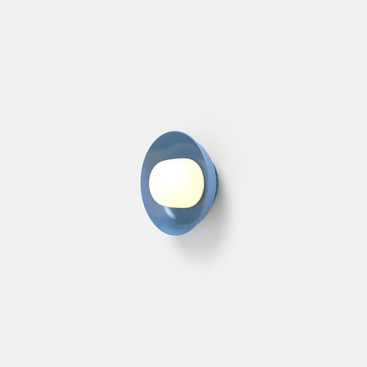 Hoist Sconce - Small Shade - RBW Lighting - Blue Gloss - Small Glass Diffuser - 2700K (warm white) - HORNE