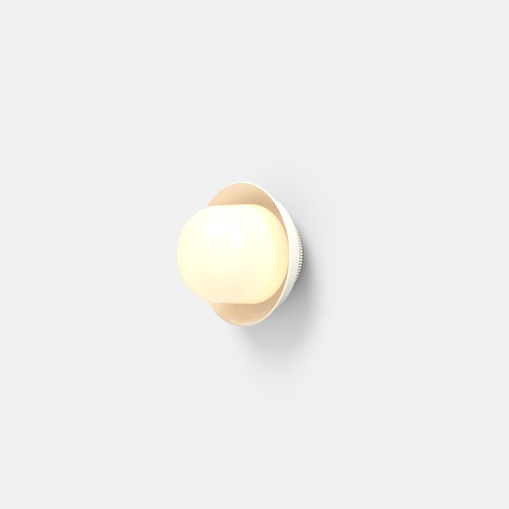 Hoist Sconce - Small Shade - RBW Lighting - Cream White - Large Glass Diffuser - 2700K (warm white) - HORNE