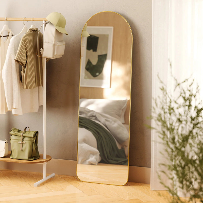 Hubba Arched Leaning & Wall Mirror - Umbra Mirrors - Brass - HORNE