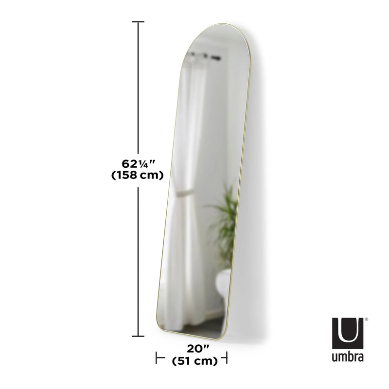 Hubba Arched Leaning & Wall Mirror - Umbra Mirrors - Brass - HORNE