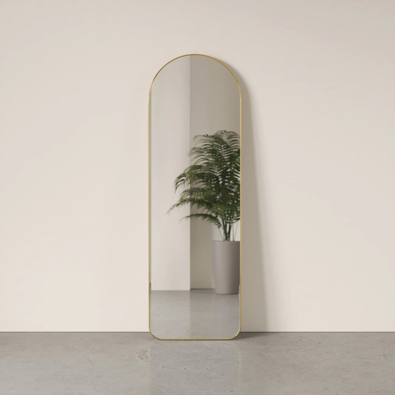 Hubba Arched Leaning & Wall Mirror - Umbra Mirrors - Brass - HORNE