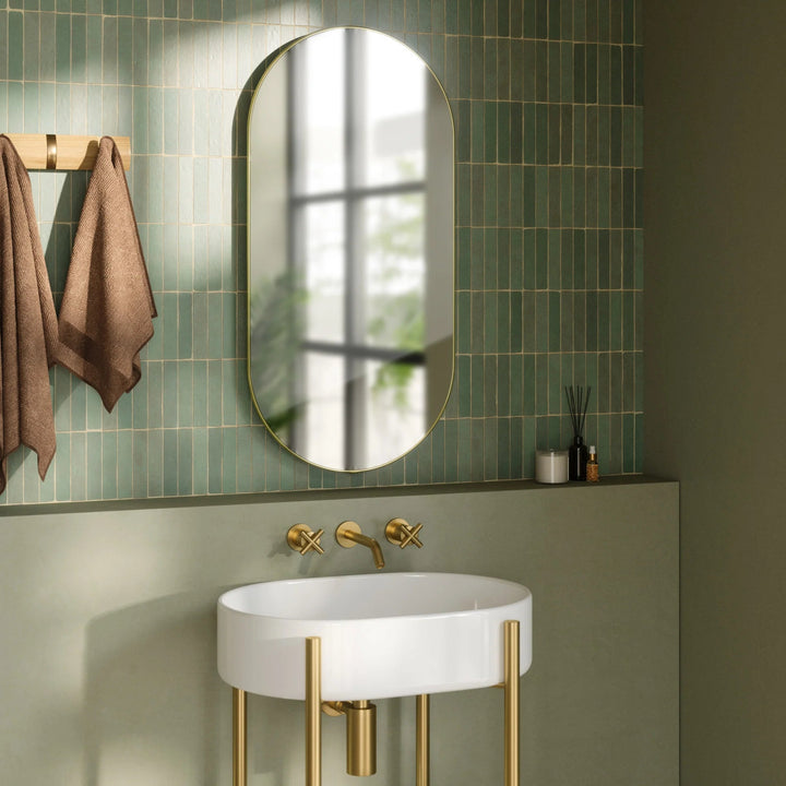 Hubba Pill Mirror - Umbra Mirrors - Brass - HORNE