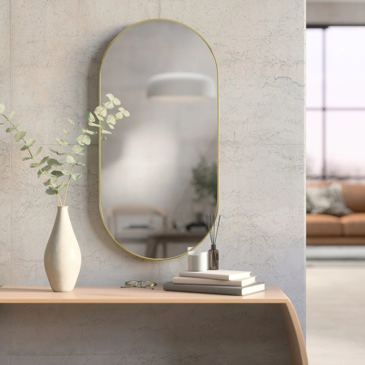 Hubba Pill Mirror - Umbra Mirrors - Brass - HORNE