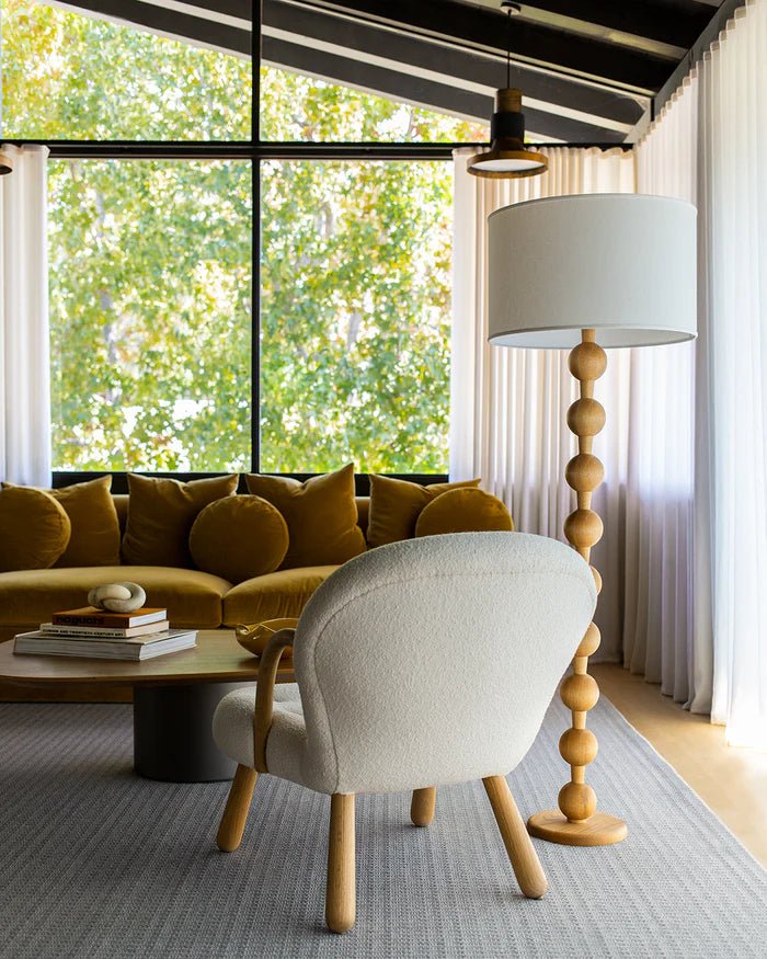 Hugo Barbell Floor Lamp - Lostine - Floor Lamps - White Wash - Ivory - HORNE