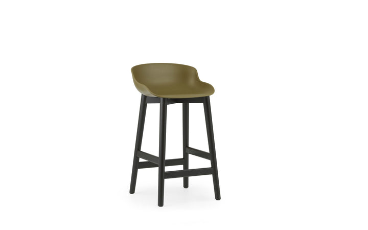 Hyg Barstool 65 cm Wood - Normann Copenhagen Barstools - Hyg Barstool 65 cm Black Oak - Olive - HORNE