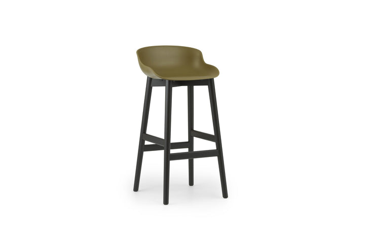 Hyg Barstool 75 cm Wood - Normann Copenhagen Barstools - Hyg Barstool 75 cm Black Oak - Olive - HORNE