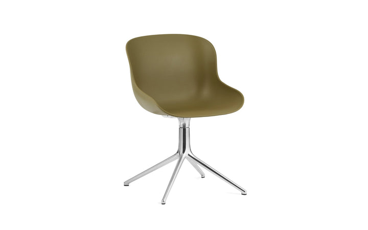 Hyg Chair Swivel 4L - Normann Copenhagen Swivel Chairs - Hyg Chair Swivel 4L Alu - Olive - HORNE