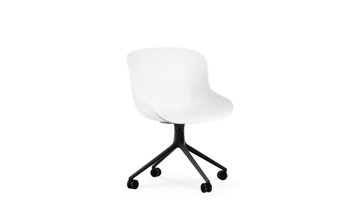 Hyg Chair Swivel 4W - Normann Copenhagen Swivel Chairs - Hyg Chair Swivel 4W Black Alu - White - HORNE