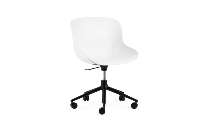Hyg Chair Swivel 5W Gas Lift - Normann Copenhagen Swivel Chairs - Hyg Chair Swivel 5W Gas Lift Black Alu - White - HORNE