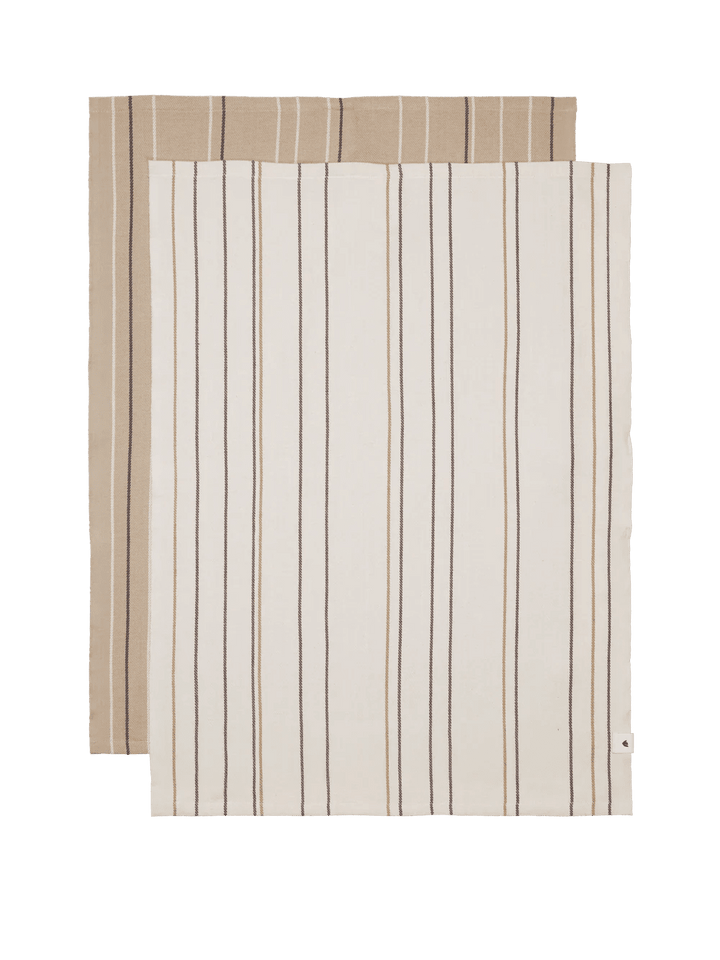 Ito Tea Towel - Set of 2 - Ferm Living Kitchen + Table Linens - Parchment/Cashmere - HORNE