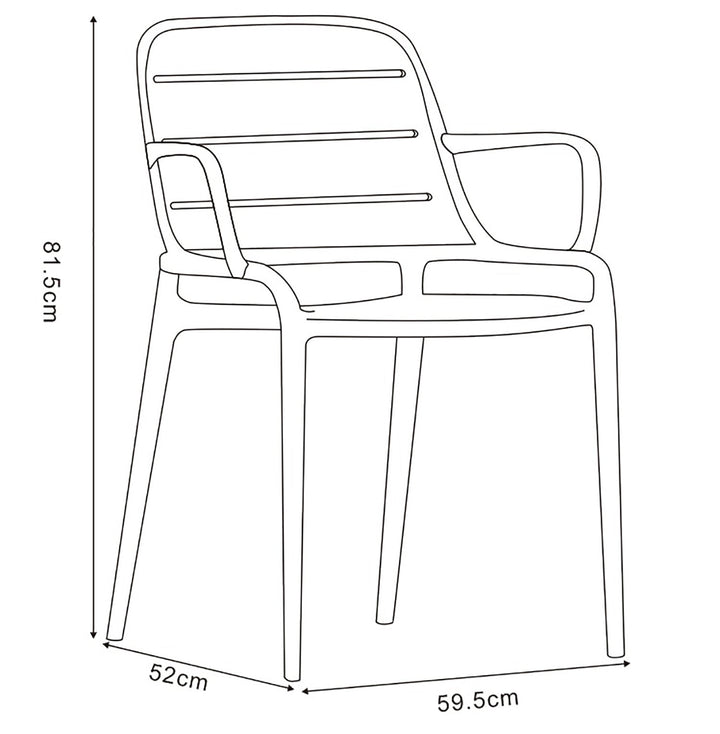Jasper Outdoor Stacking Armchair - Set of 4 - Urbia Chairs - Army Green - HORNE