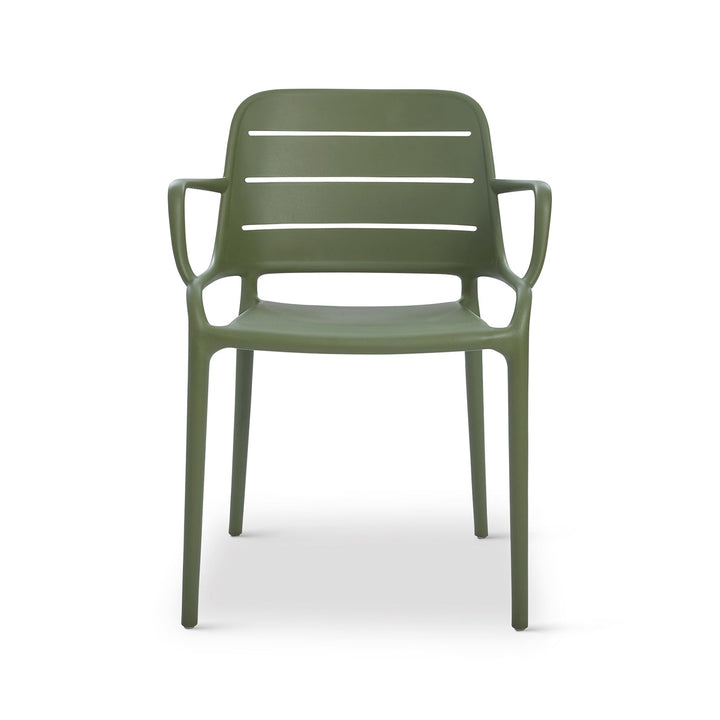 Jasper Outdoor Stacking Armchair - Set of 4 - Urbia Chairs - Army Green - HORNE