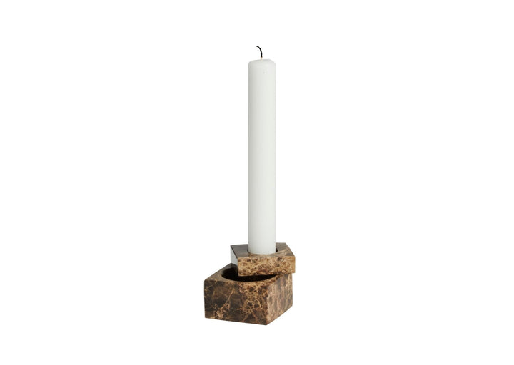 Jeu De Dés 1 Candle Holder - Woud Candle Holders - Brown - HORNE