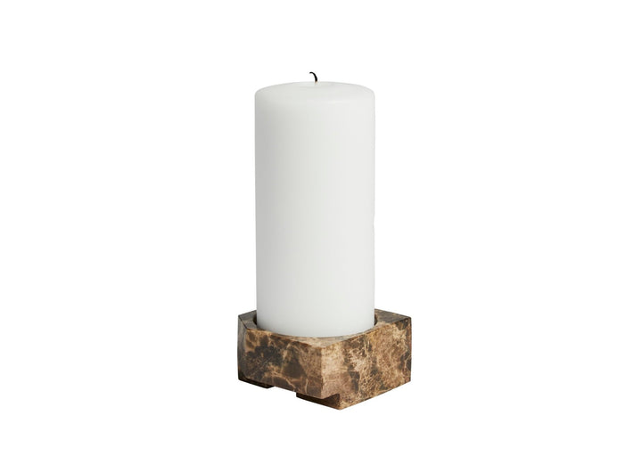 Jeu De Dés 3 Candle Holder - Woud Candle Holders - Brown - HORNE