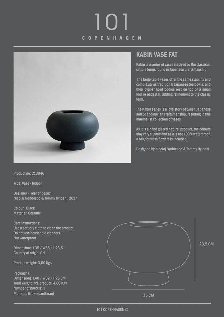 Kabin Vase - 101 Copenhagen Vases - Fat - Bone White - HORNE
