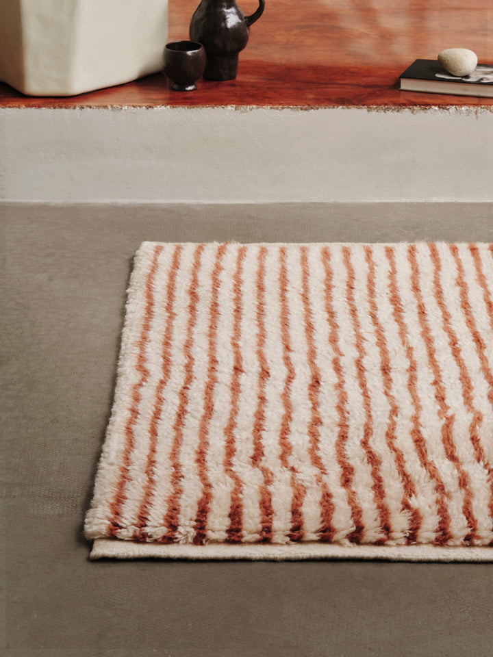 Kami Knotted Rug - Ferm Living - Rugs - 31.5" x 47.2 - Off - White/Red Brown - HORNE