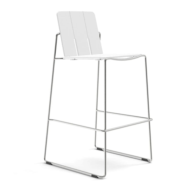 Keene Bar Stool - Loll Designs Outdoor Furniture - Cloud White - Stainless Steel - HORNE
