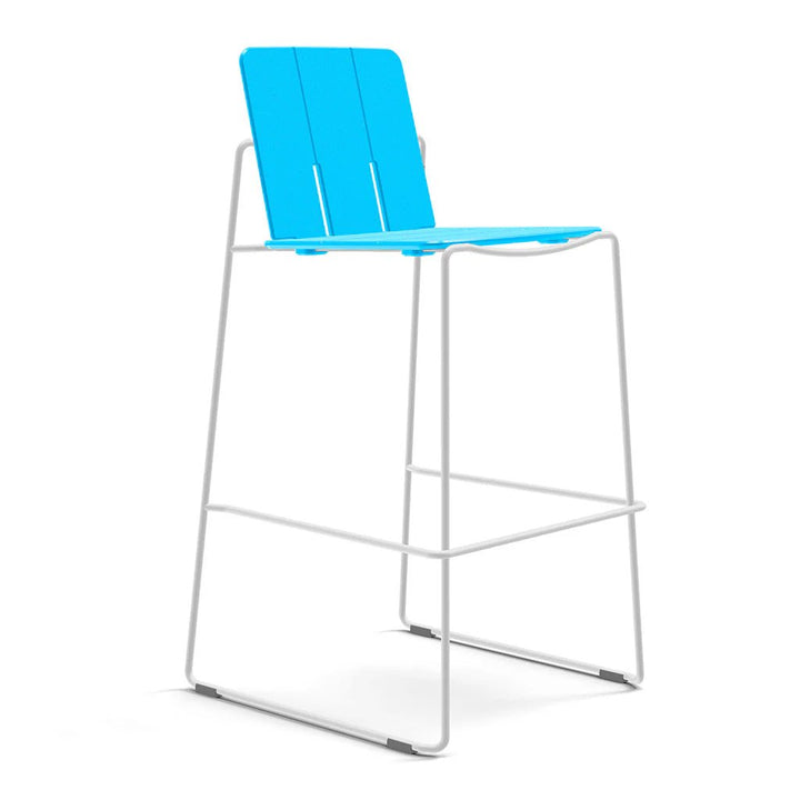 Keene Bar Stool - Loll Designs Outdoor Furniture - Sky Blue - Cloud White - HORNE