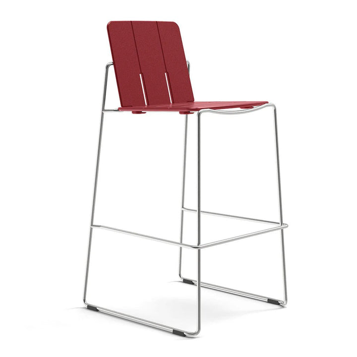 Keene Bar Stool - Loll Designs Outdoor Furniture - Chili - Stainless Steel - HORNE