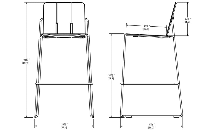 Keene Bar Stool - Loll Designs Outdoor Furniture - Chili - Cloud White - HORNE