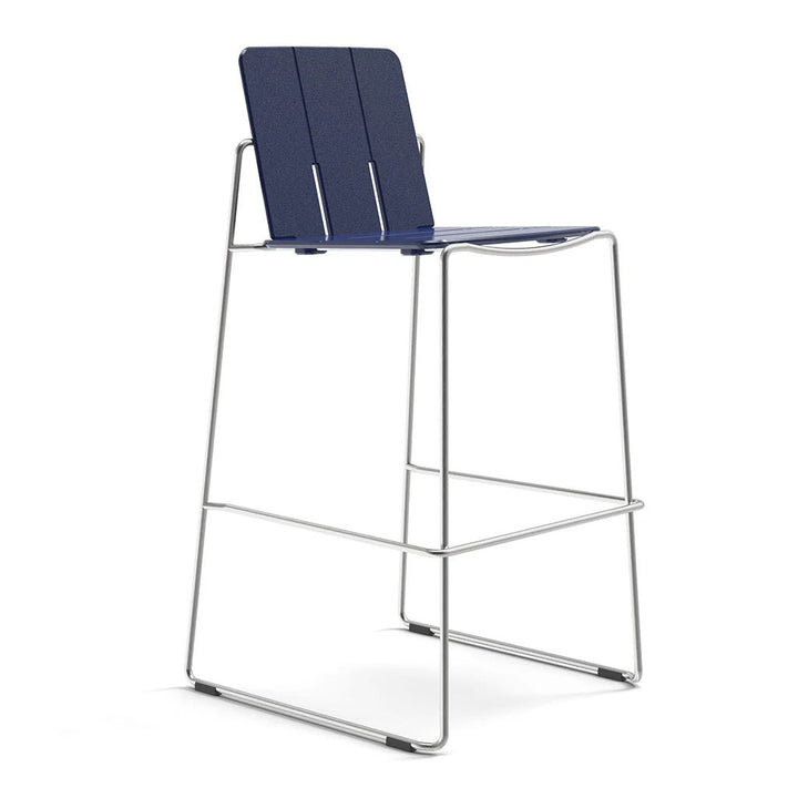Keene Bar Stool - Loll Designs Outdoor Furniture - Navy Blue - Stainless Steel - HORNE