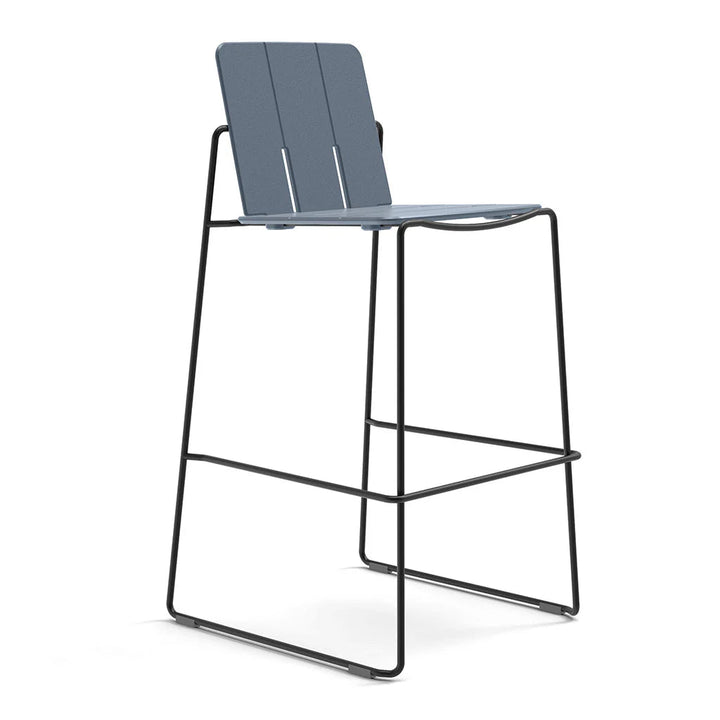 Keene Bar Stool - Loll Designs Outdoor Furniture - Ash Blue - Black - HORNE