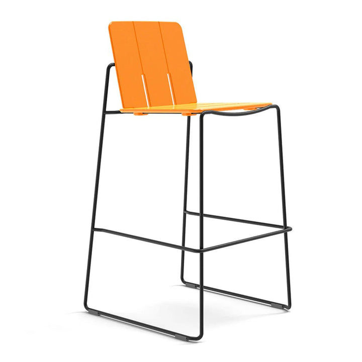Keene Bar Stool - Loll Designs Outdoor Furniture - Sunset Orange - Black - HORNE