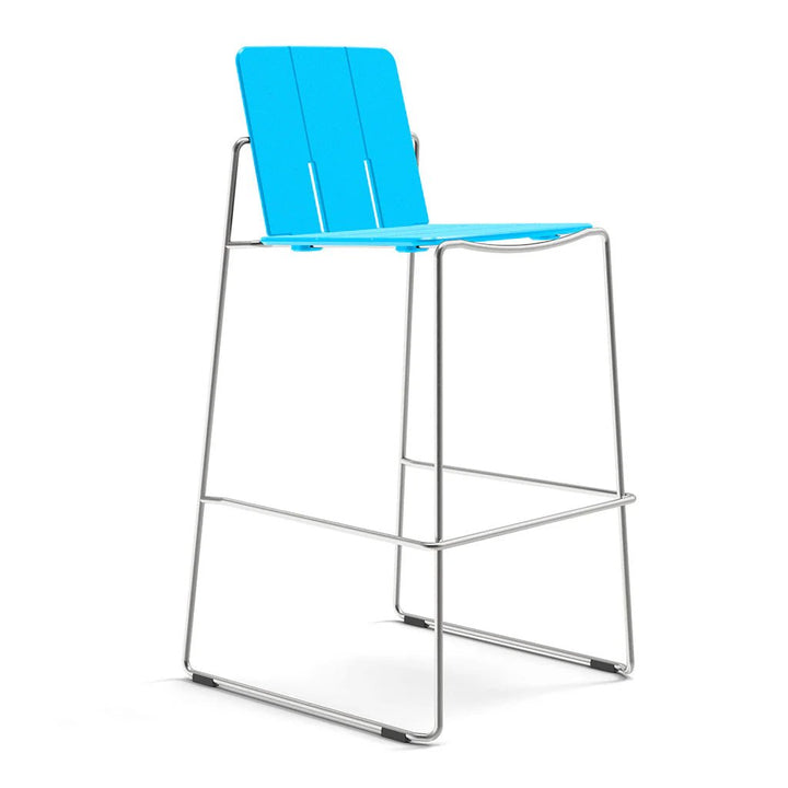 Keene Bar Stool - Loll Designs Outdoor Furniture - Sky Blue - Stainless Steel - HORNE