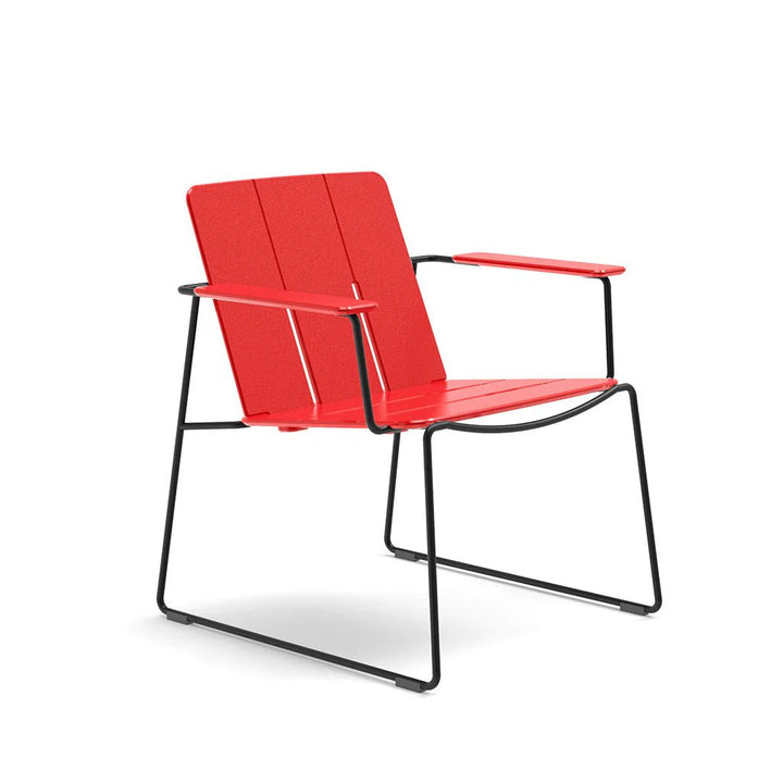 Keene Lounge Chair - Loll Designs Outdoor Furniture - Apple Red - Black - HORNE