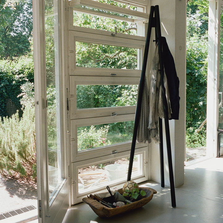 Kiila Coat Stand by Alvar Aalto - Artek Coat + Key Racks - Black Lacquered & Hooks Black - HORNE