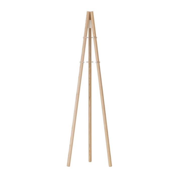 Kiila Coat Stand by Alvar Aalto - Artek Coat + Key Racks - Natural Lacquered & Hooks Stone White - HORNE