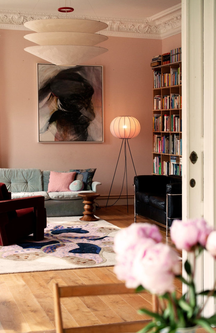 Knit - Wit Floor High Lamp - Made by Hand Floor Lamps - Pearl White - 45 - HORNE