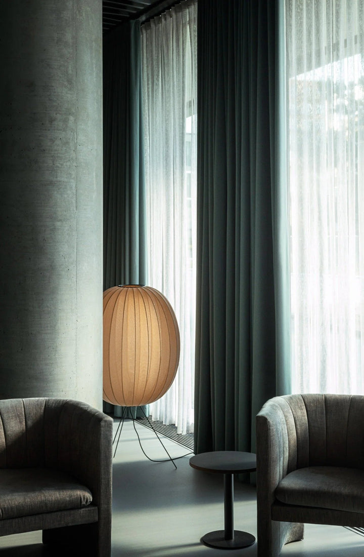 Knit - Wit Floor Medium Lamp - Made by Hand Floor Lamps - 60 - Tweed Green - HORNE