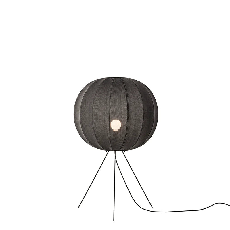 Knit - Wit Floor Medium Lamp - Made by Hand Floor Lamps - 60 - Black - HORNE