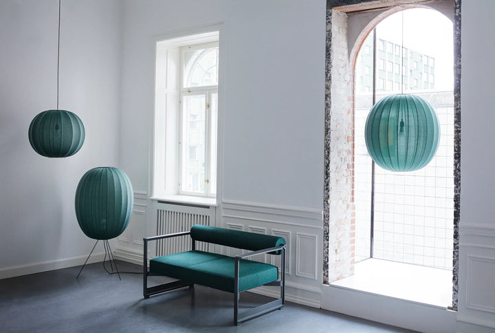 Knit - Wit Floor Medium Lamp - Made by Hand Floor Lamps - 60 - Tweed Green - HORNE