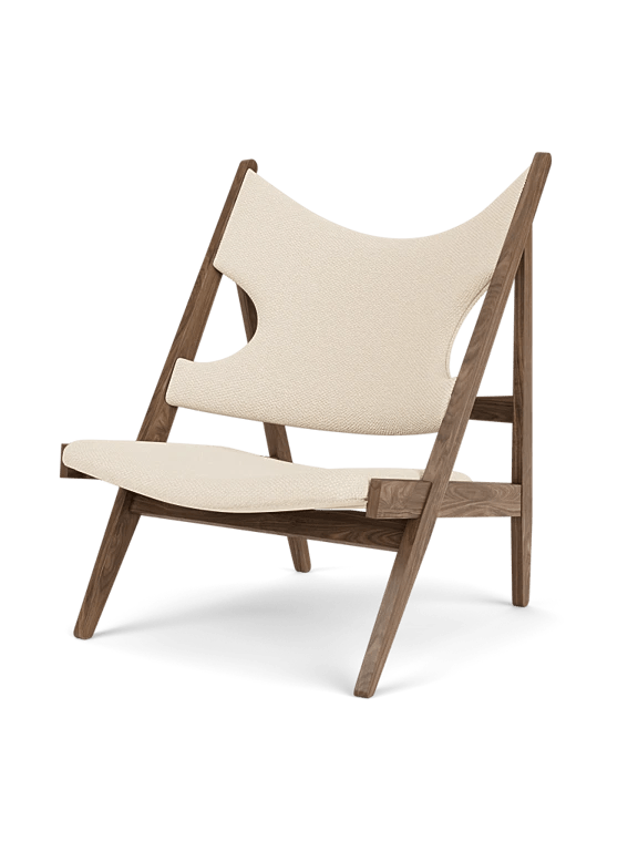 Knitting Lounge Chair - Leather & Fabric - Audo Copenhagen Chairs - Walnut with Logan Jasmine Fabric - HORNE